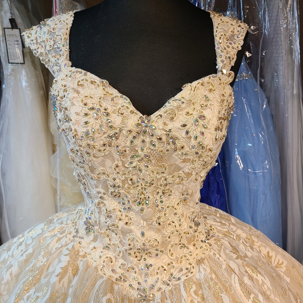 Metallic Lace Ballgown